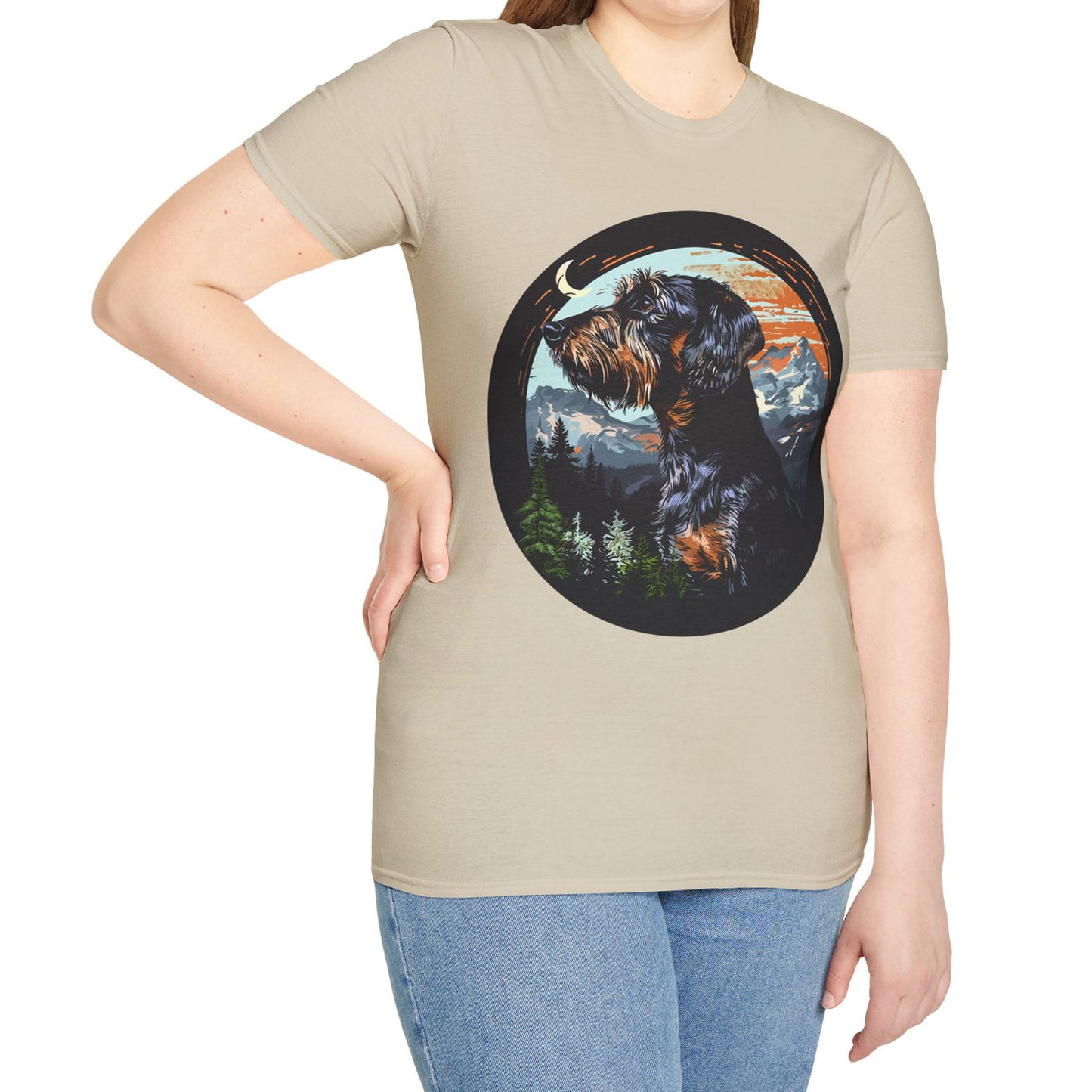 "Howl" Wire-Haired Dachshund Unisex Softstyle T-Shirt