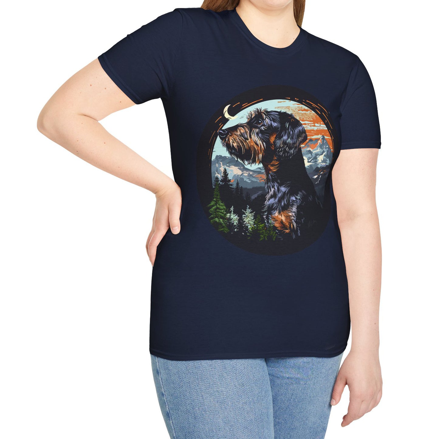 "Howl" Wire-Haired Dachshund Unisex Softstyle T-Shirt
