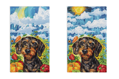 "Farmer's Market" Wire-Haired Dachshund Hand Towel Set