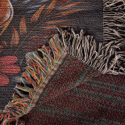 "Amber Red" Long-Haired Dachshund Autumn Inspired Woven Blanket