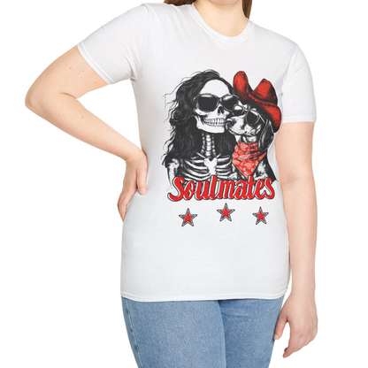 "Smooth Soulmates" Smooth-Haired Dachshund Halloween Unisex Softstyle T-Shirt