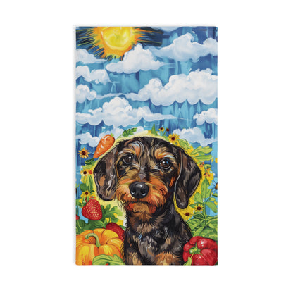 "Farmer's Market" Wire-Haired Dachshund Hand Towel Set