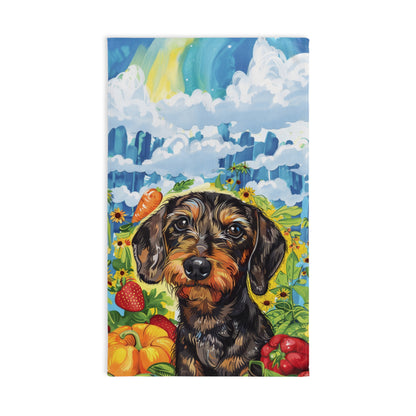 "Farmer's Market" Wire-Haired Dachshund Hand Towel Set