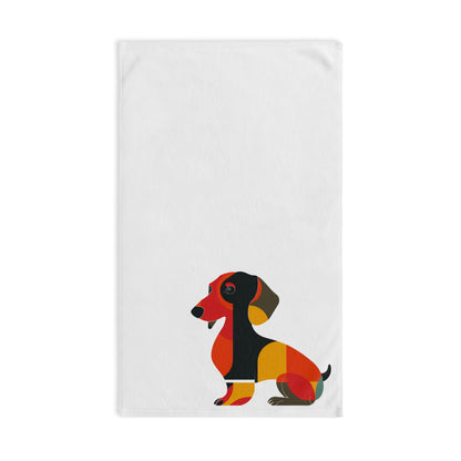 "Deux Modern" Smooth-Haired Dachshund White Hand Towel Set