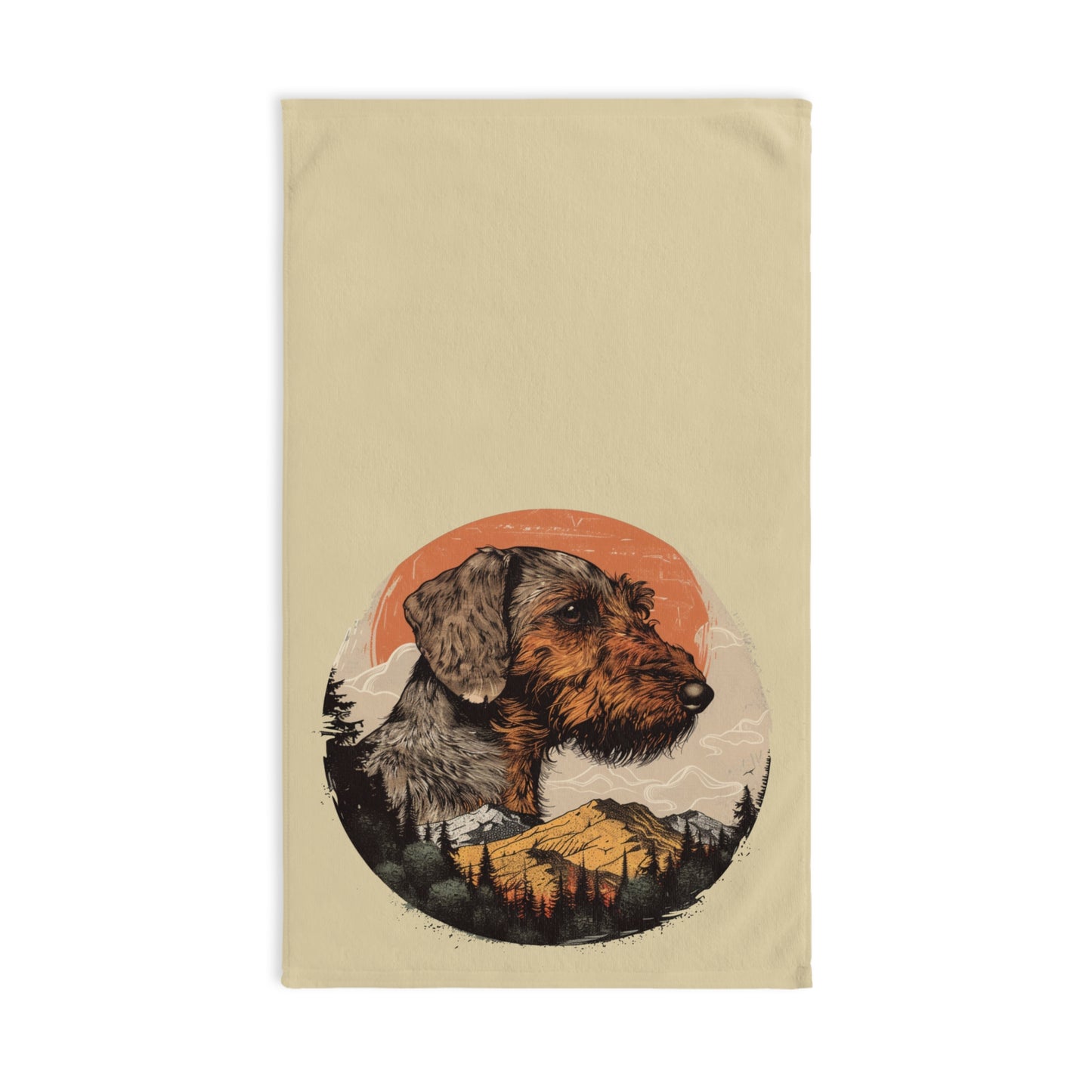 "Wild" Wire-Haired Dachshund Nature/Outdoors Hand Towel Set